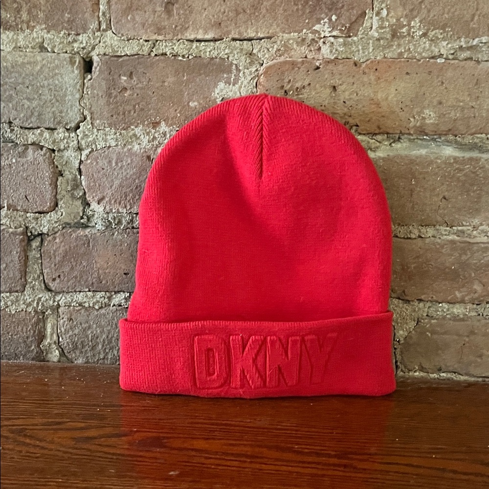 DKNY Vibrant Red Kids Beanie